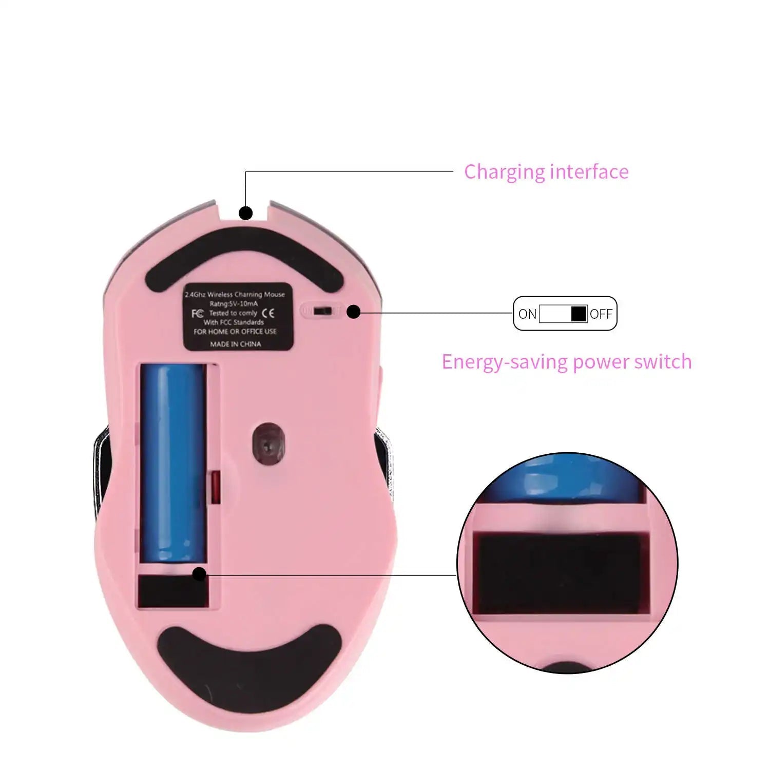 Sailor Moon 2400 DPI Wireless Mouse Rechargeable 7 Colors Backlit Gaming Mause Ergonomic Silent Matte Mice for Laptop Gamer Girl - SS69