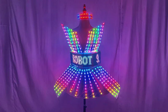 Shiny Laser Mirror Nightclub Dress LED Glow Bar Dj Gogo Dancer Singer Stage Costume Women Evening Birthday Outfit - SS69