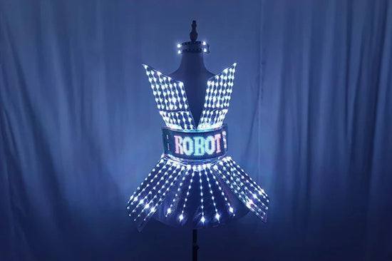 Shiny Laser Mirror Nightclub Dress LED Glow Bar Dj Gogo Dancer Singer Stage Costume Women Evening Birthday Outfit - SS69