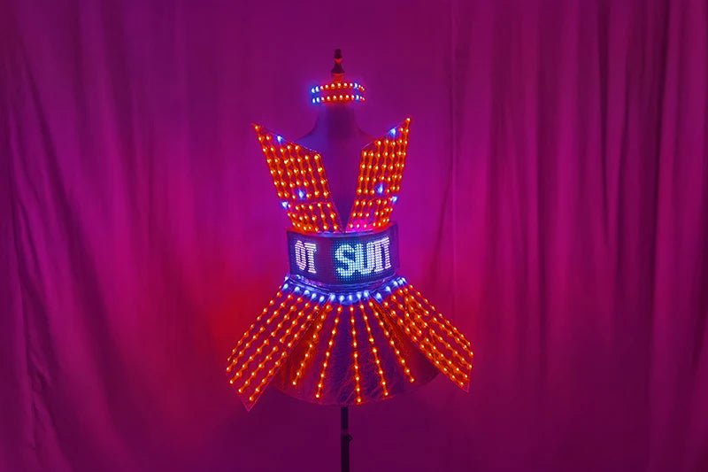 Shiny Laser Mirror Nightclub Dress LED Glow Bar Dj Gogo Dancer Singer Stage Costume Women Evening Birthday Outfit - SS69