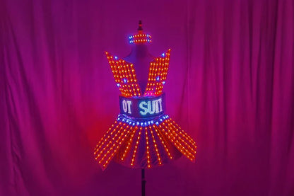 Shiny Laser Mirror Nightclub Dress LED Glow Bar Dj Gogo Dancer Singer Stage Costume Women Evening Birthday Outfit - SS69