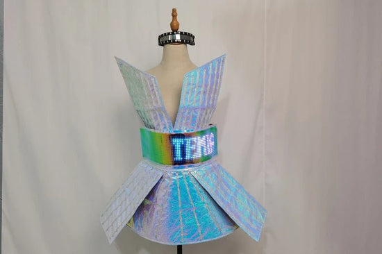 Shiny Laser Mirror Nightclub Dress LED Glow Bar Dj Gogo Dancer Singer Stage Costume Women Evening Birthday Outfit - SS69