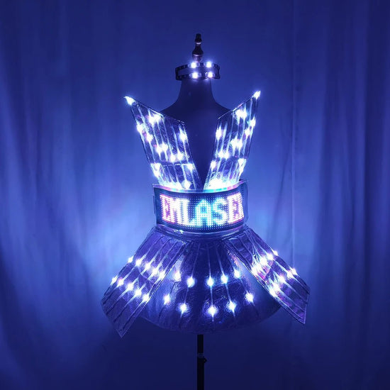 Shiny Laser Mirror Nightclub Dress LED Glow Bar Dj Gogo Dancer Singer Stage Costume Women Evening Birthday Outfit - SS69