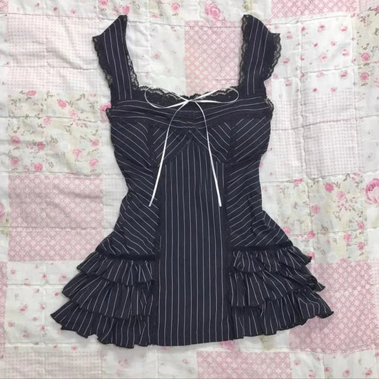 Spice Girls Lace Y2k Sling dress Harajuku Graphic Print Grunge Goth Skirt Punk Streetwear Hip Hop Retro Fashion Casual Frock EMO - SS69