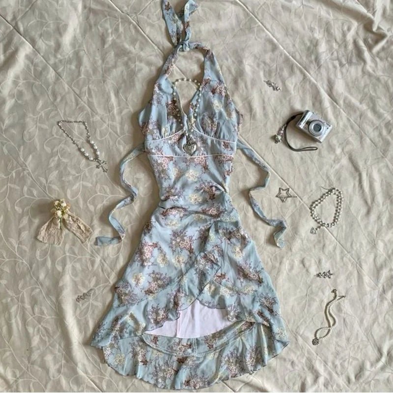 Spice Girls Lace Y2k Sling dress Harajuku Graphic Print Grunge Goth Skirt Punk Streetwear Hip Hop Retro Fashion Casual Frock EMO - SS69