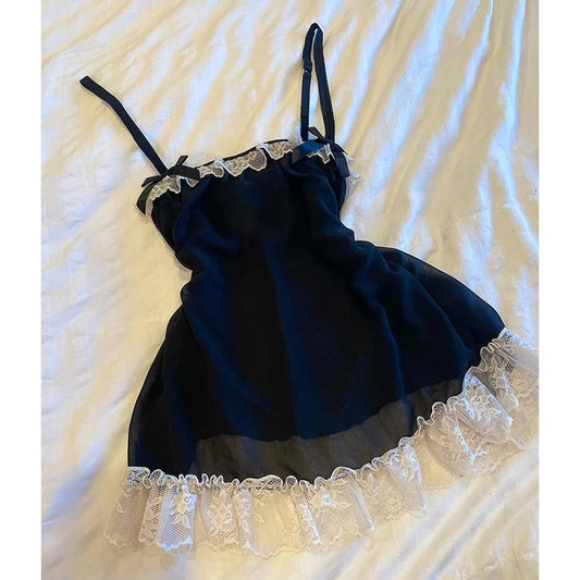 Spice Girls Lace Y2k Sling dress Harajuku Graphic Print Grunge Goth Skirt Punk Streetwear Hip Hop Retro Fashion Casual Frock EMO - SS69