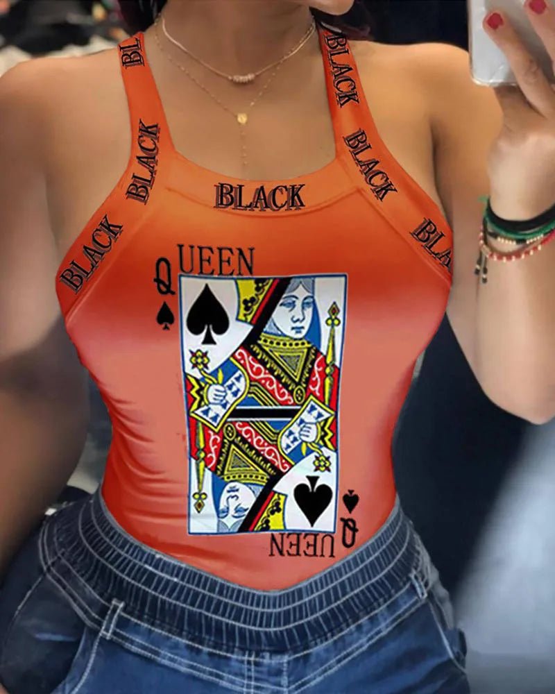 Summer Ladies Harajuku Shirts Slim Fit Polyester Sleeveless Top Tshirts Tank Tops Women U Neck Letter Print Lips Vest - SS69