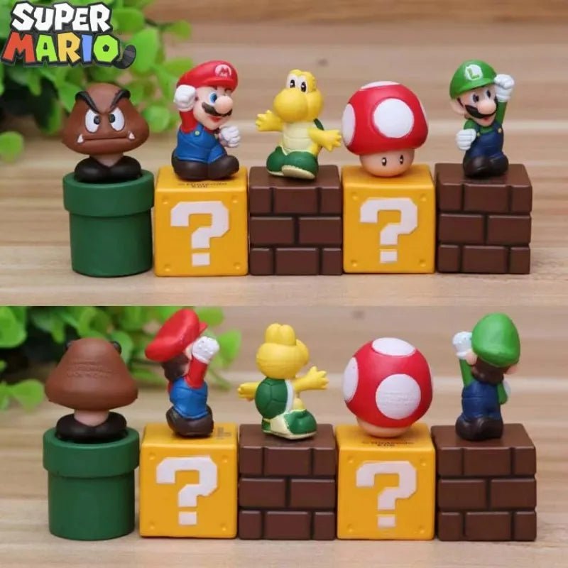 Super Mario Action Figures 5pcs/set Luigi Yoshi Model Doll Anime Collection Ornaments Cake Decorations Toys Children Gifts - SS69