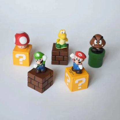 Super Mario Action Figures 5pcs/set Luigi Yoshi Model Doll Anime Collection Ornaments Cake Decorations Toys Children Gifts - SS69