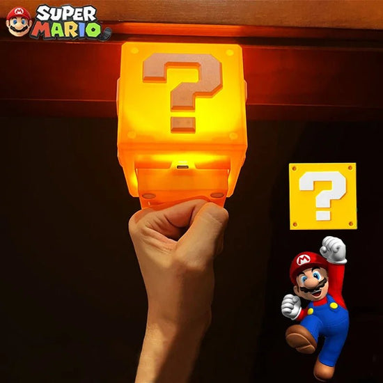 Super Mario Bros Block Creative Night Lamp Push Button Light Toys Game Peripheral Student Cute Bedroom Dormitory Decoration Lamp - SS69