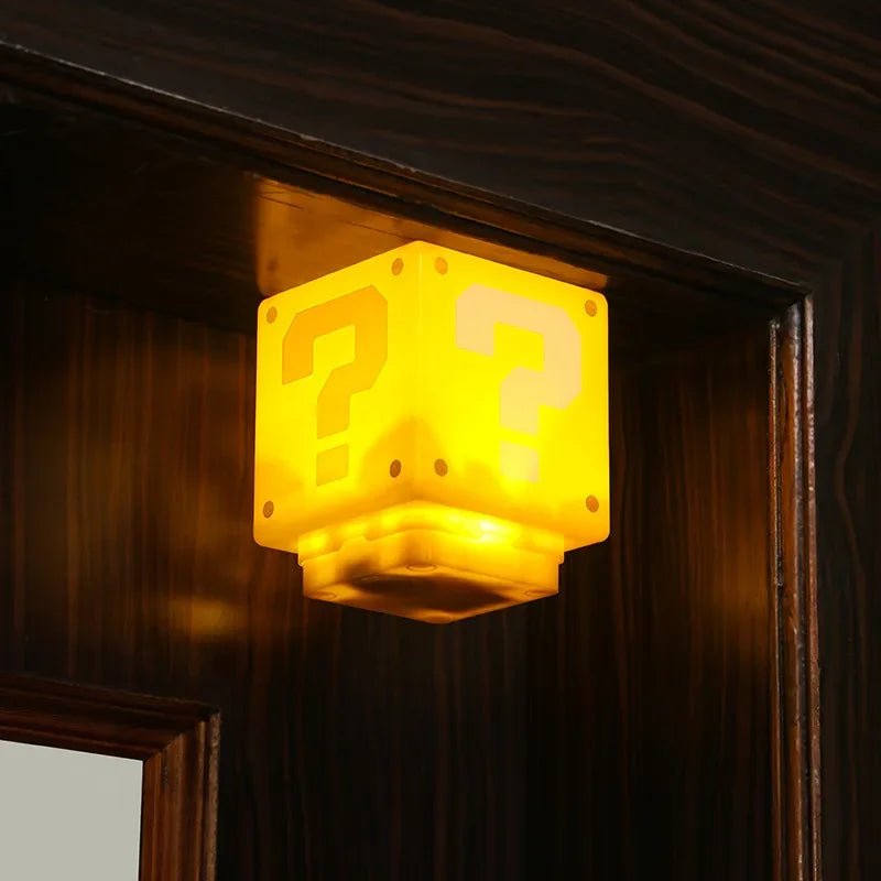 Super Mario Bros Block Creative Night Lamp Push Button Light Toys Game Peripheral Student Cute Bedroom Dormitory Decoration Lamp - SS69