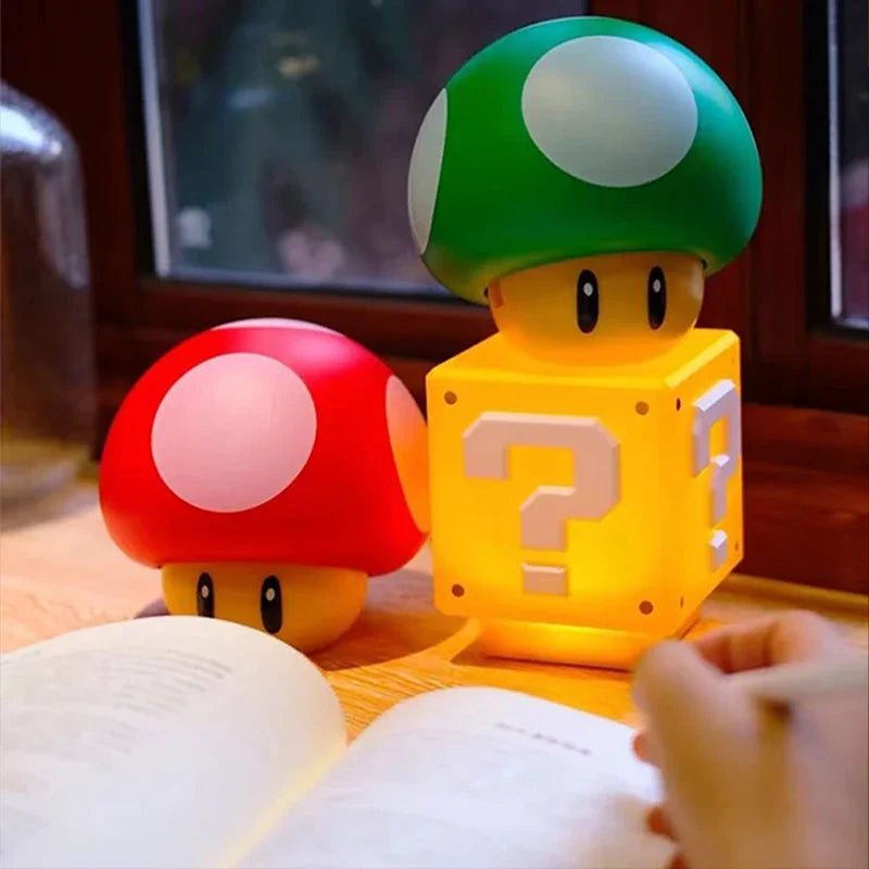 Super Mario Bros Block Creative Night Lamp Push Button Light Toys Game Peripheral Student Cute Bedroom Dormitory Decoration Lamp - SS69