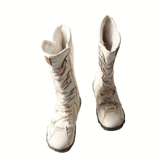 TMA EYES Latest Casual Versatile Plush Thickened Warm Women's Long Boots With Side Zipper Mountaineering Ski Boots Fashionable, Anti Slip, Wear Resistant Thick Soled Snow Boots - SS69