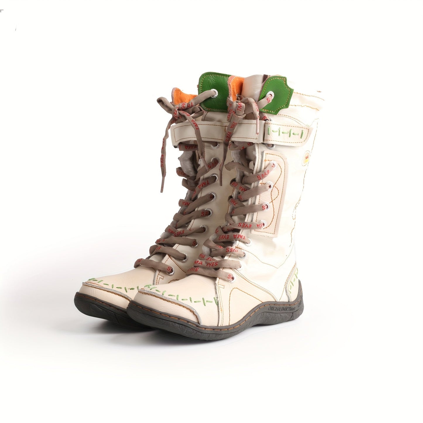 TMA EYES Women's Color Blocking Splicing Vibrant Fashion Anti - Slip Hiking Boots - Midsole Winter Boots with Cover Upper and Comfortable Flat Heel, Snow Boots - SS69