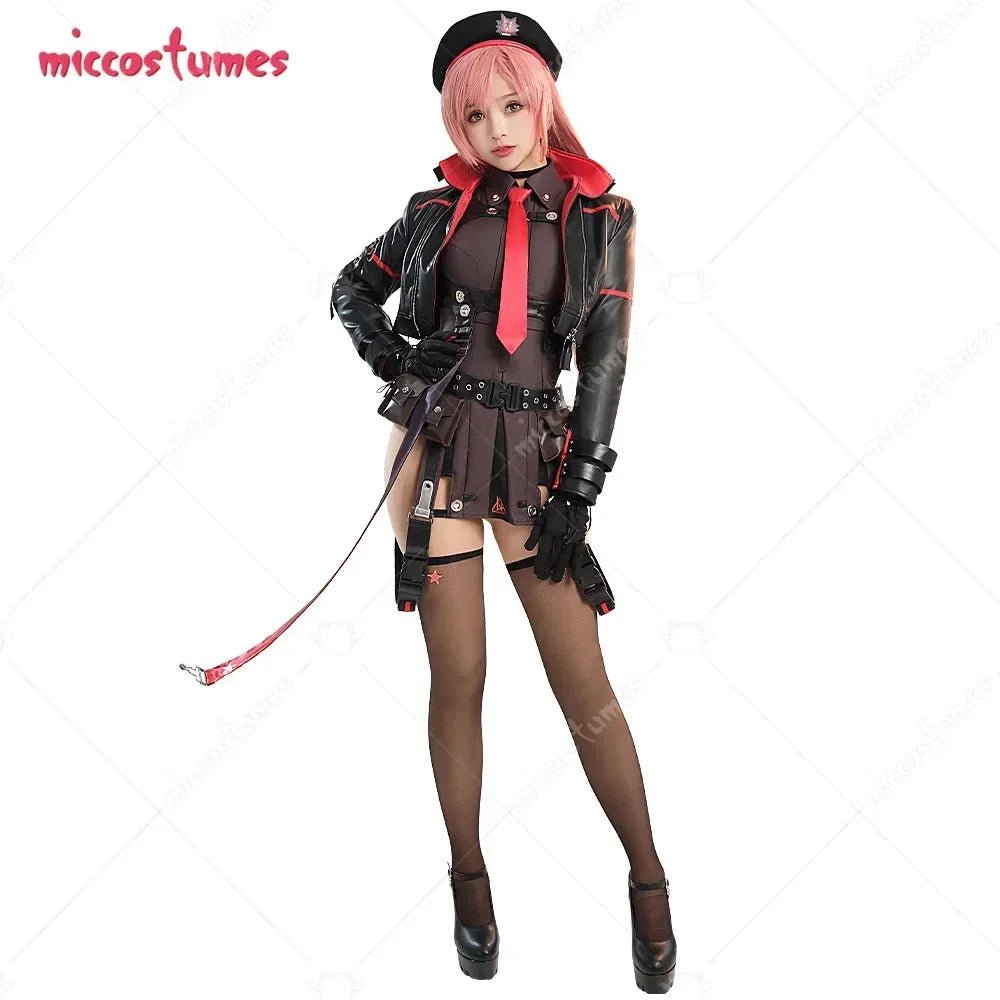 USA Stock - Miccostumes Women's Nikkee Rapii Cosplay Costume Shirt and Jacket with Hat and Thigh Socks - SS69