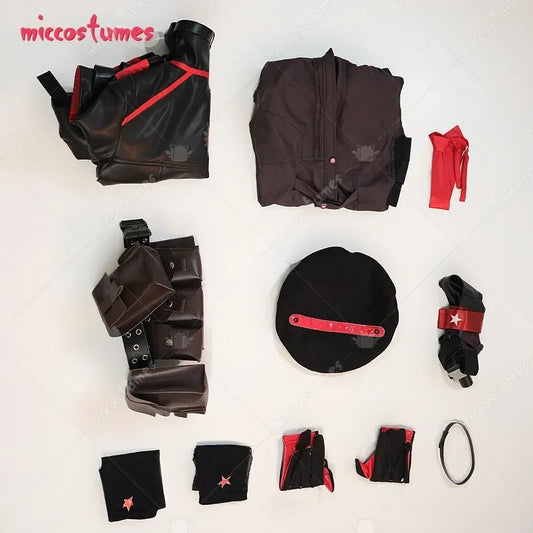 USA Stock - Miccostumes Women's Nikkee Rapii Cosplay Costume Shirt and Jacket with Hat and Thigh Socks - SS69