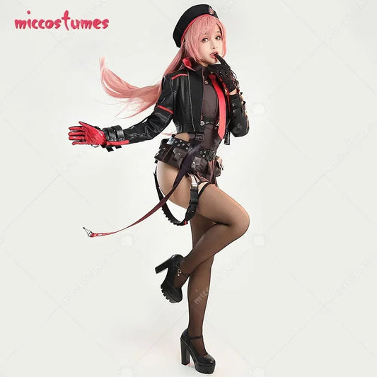 USA Stock - Miccostumes Women's Nikkee Rapii Cosplay Costume Shirt and Jacket with Hat and Thigh Socks - SS69