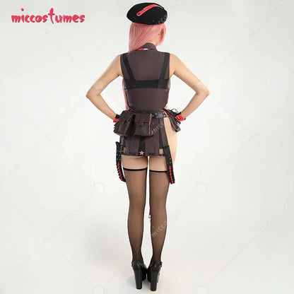 USA Stock - Miccostumes Women's Nikkee Rapii Cosplay Costume Shirt and Jacket with Hat and Thigh Socks - SS69