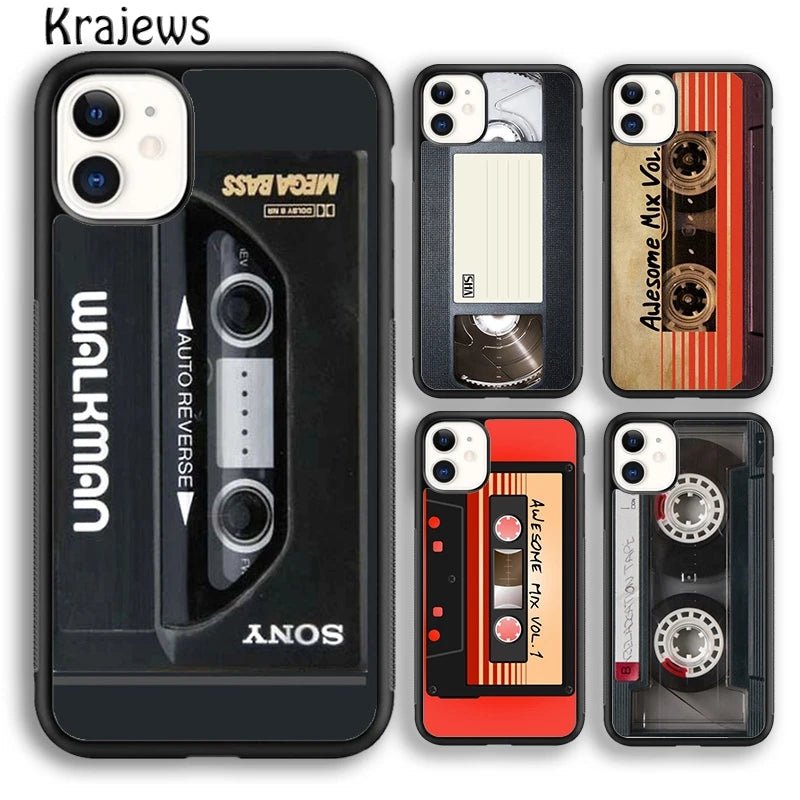 VHS Cassette Tape Phone Case Cover For iPhone 16 15 14 plus XS XR 11 12 mini 13 pro max coque Shell Fundas - SS69