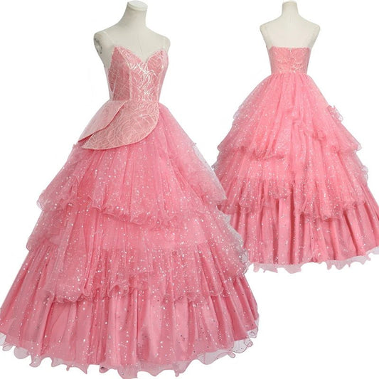 Wicked Glinda Dress for Adults Pink Glinda Cosplay Costume Dress Halloween Dance Party Show for Women Role - Playing Party Outfit - SS69