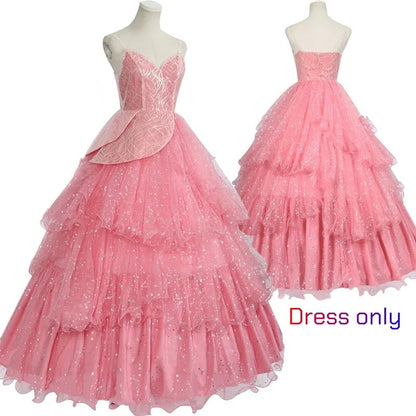 Wicked Glinda Dress for Adults Pink Glinda Cosplay Costume Dress Halloween Dance Party Show for Women Role - Playing Party Outfit - SS69