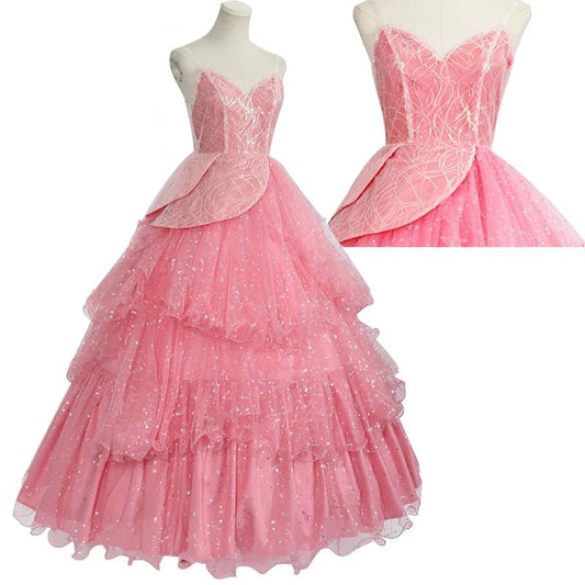 Wicked Glinda Dress for Adults Pink Glinda Cosplay Costume Dress Halloween Dance Party Show for Women Role - Playing Party Outfit - SS69