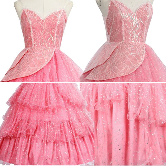 Wicked Glinda Dress for Adults Pink Glinda Cosplay Costume Dress Halloween Dance Party Show for Women Role - Playing Party Outfit - SS69