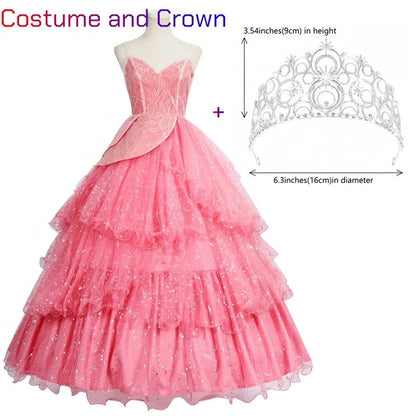 Wicked Glinda Dress for Adults Pink Glinda Cosplay Costume Dress Halloween Dance Party Show for Women Role - Playing Party Outfit - SS69