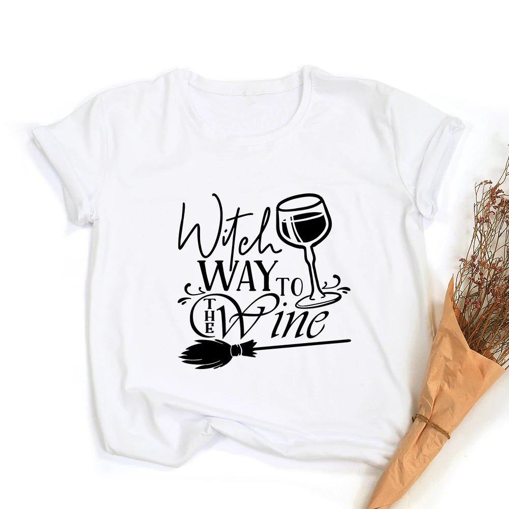 Witches Do It Better T-Shirt Black Gothic Tee Shirt Summer Fashion Halloween Party Tshirts Short Sleeve O - neck Printed Tee Shirt - SS69