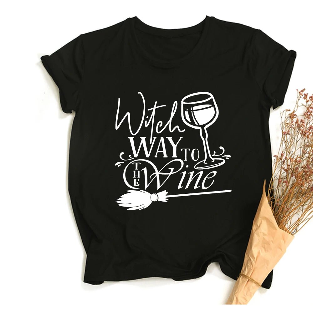 Witches Do It Better T-Shirt Black Gothic Tee Shirt Summer Fashion Halloween Party Tshirts Short Sleeve O - neck Printed Tee Shirt - SS69