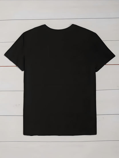 Women's Casual "Momster" Graphic T-Shirt - Short Sleeve, Black with Pink Print, Spring/Summer Fashion Top, Machine Washable, Round Neck, Geometric Design - SS69