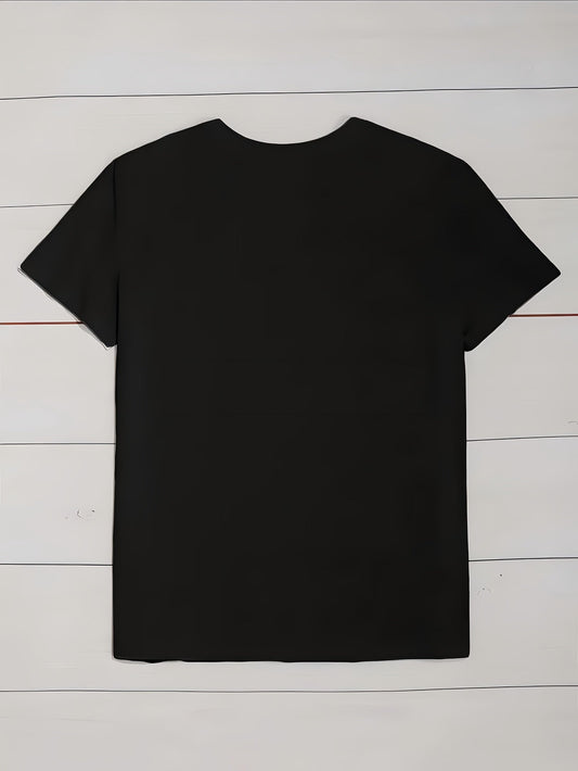 Women's Casual "Momster" Graphic T-Shirt - Short Sleeve, Black with Pink Print, Spring/Summer Fashion Top, Machine Washable, Round Neck, Geometric Design - SS69