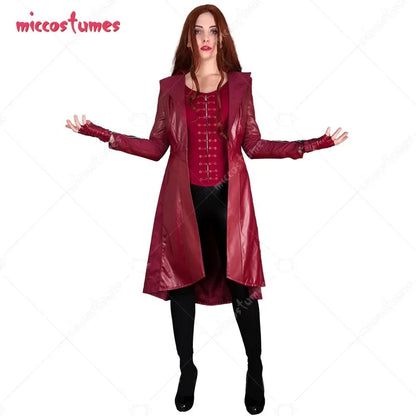 Women's Wanda Scarlet Witch Costume Cosplay Outfit Jacket with Pants Vest for Women Halloween Outfit - SS69