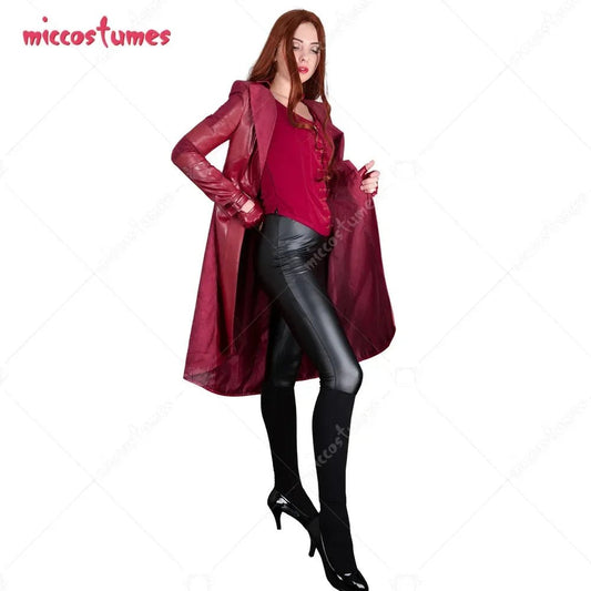 Women's Wanda Scarlet Witch Costume Cosplay Outfit Jacket with Pants Vest for Women Halloween Outfit - SS69