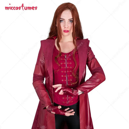 Women's Wanda Scarlet Witch Costume Cosplay Outfit Jacket with Pants Vest for Women Halloween Outfit - SS69