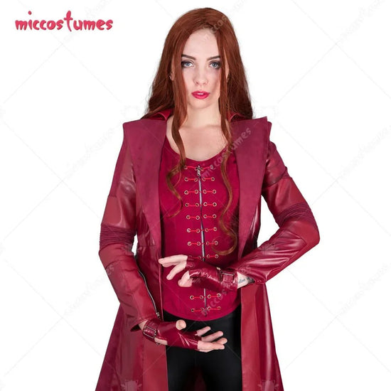 Women's Wanda Scarlet Witch Costume Cosplay Outfit Jacket with Pants Vest for Women Halloween Outfit - SS69