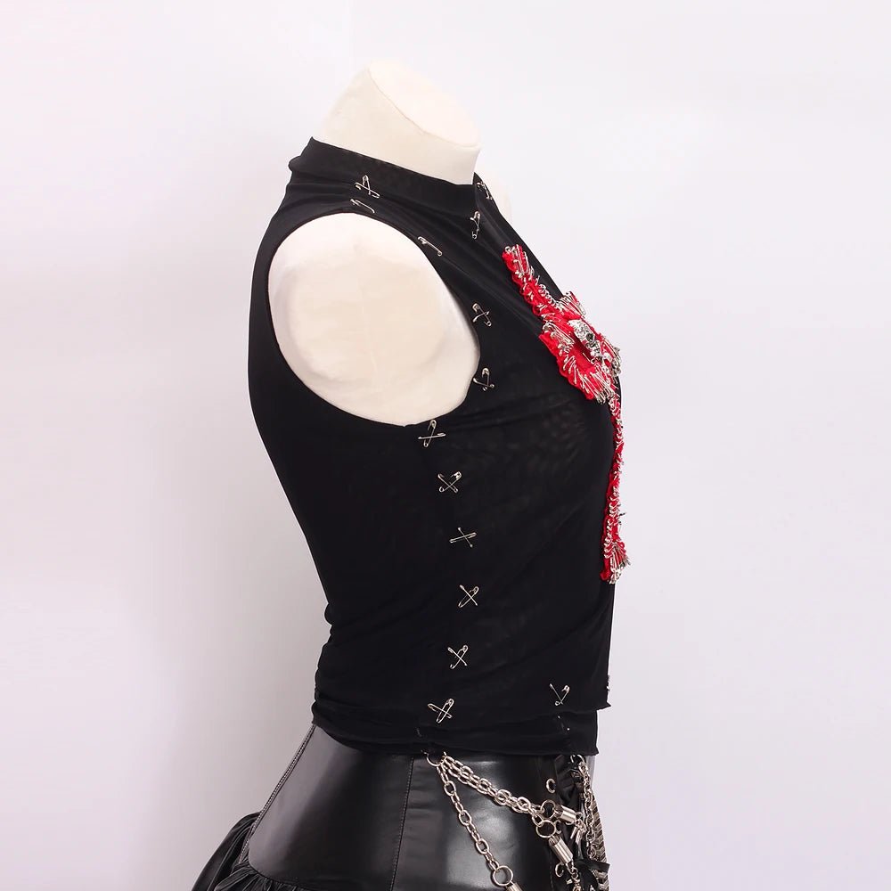 y2k crop top fashion bustier top gothic tank tops Cross Tops e girl clothes vintage tops clothes shirt - SS69